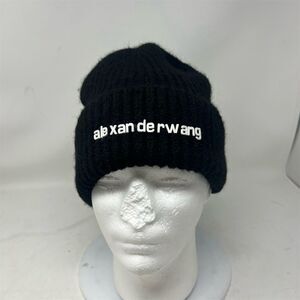 Alexander Wang Unisex Black Wool Beanie Winter Hat One Size